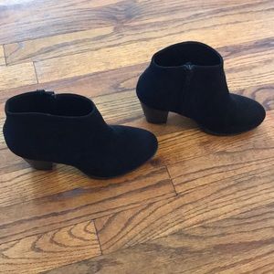 Black suede booties only wore once